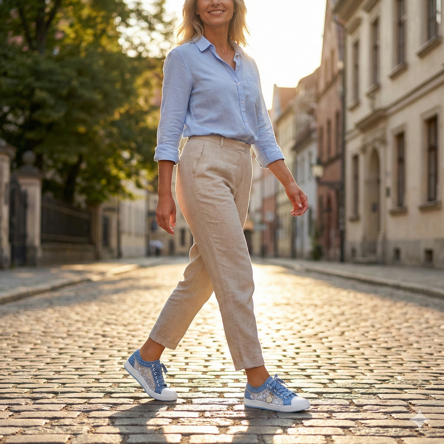 Baskets Caren Bali Bleu-Ciel confort décontractées femme  Shoozia Bleu Ciel 