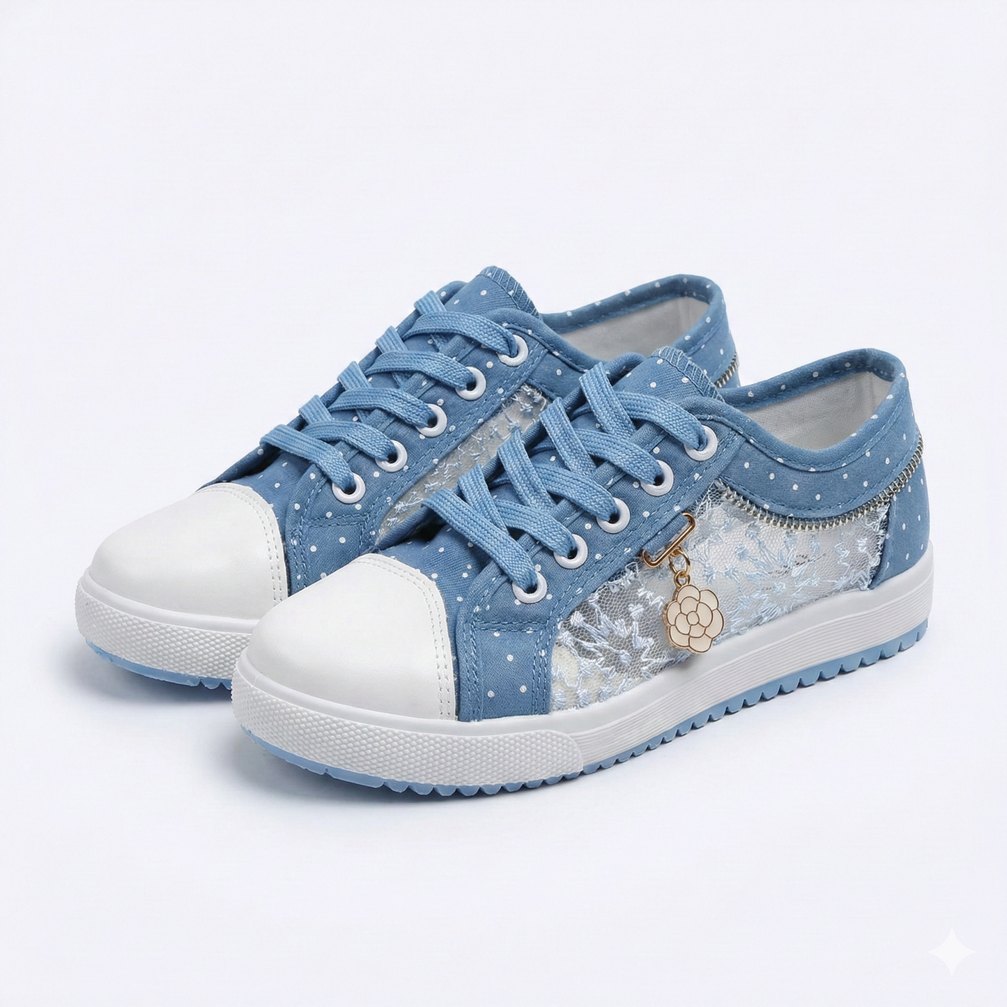 Baskets Caren Bali Bleu-Ciel confort décontractées femme  Shoozia