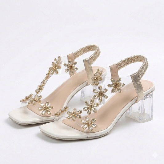 Sandales compensées Fleurine Beige - Talon 5cm et confort orthopédique pour femme | Shoozia